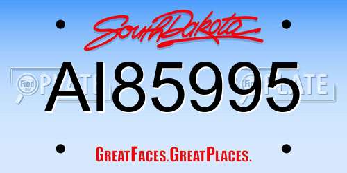 AI85995 South Dakota License Plate