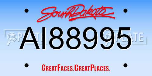 AI88995 South Dakota License Plate