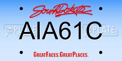 AIA61C South Dakota License Plate