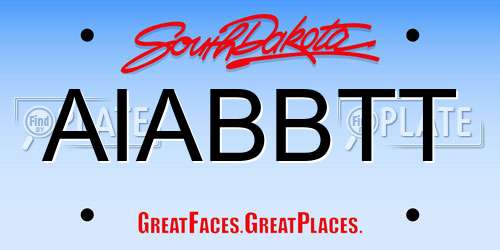AIABBTT South Dakota License Plate