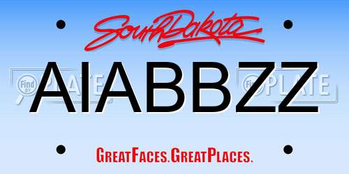 AIABBZZ South Dakota License Plate