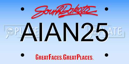 AIAN25 South Dakota License Plate