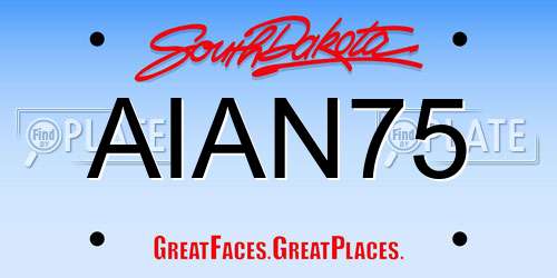 AIAN75 South Dakota License Plate