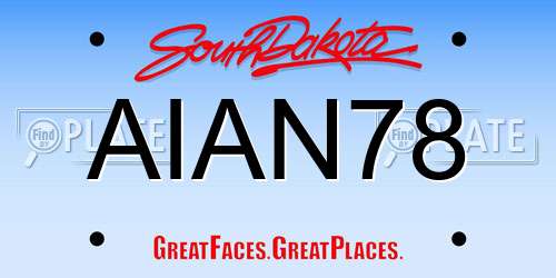 AIAN78 South Dakota License Plate