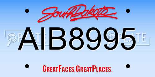 AIB8995 South Dakota License Plate