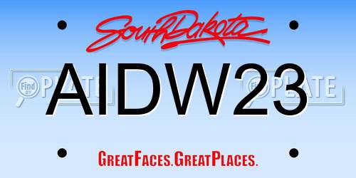 AIDW23 South Dakota License Plate