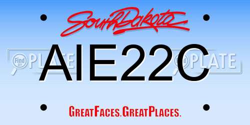 AIE22C South Dakota License Plate