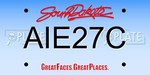 AIE27C South Dakota License Plate