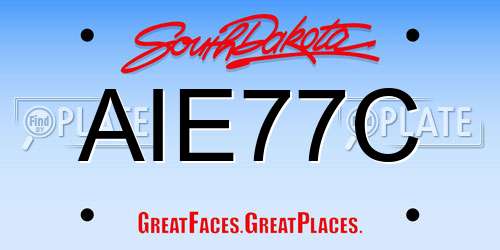 AIE77C South Dakota License Plate