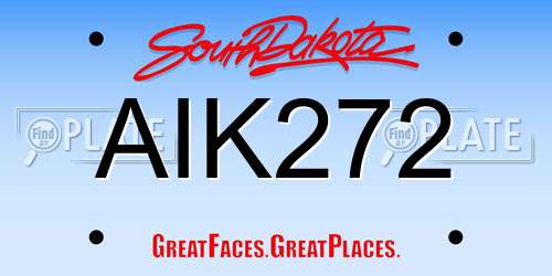 AIK272 South Dakota License Plate