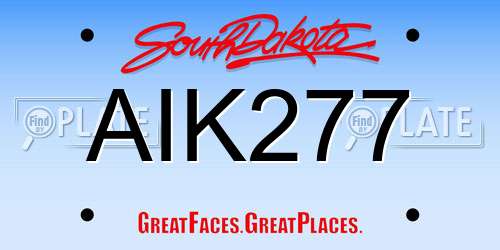 AIK277 South Dakota License Plate