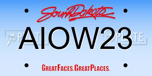 AIOW23 South Dakota License Plate