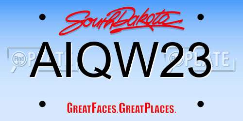 AIQW23 South Dakota License Plate