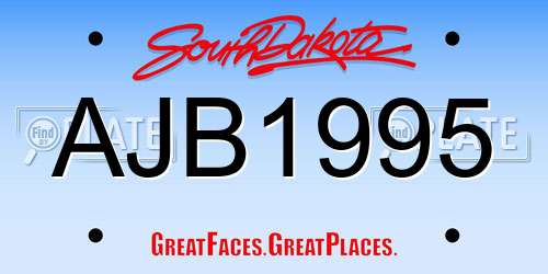 AJB1995 South Dakota License Plate