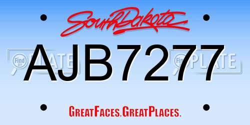 AJB7277 South Dakota License Plate