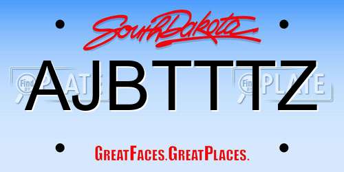 AJBTTTZ South Dakota License Plate