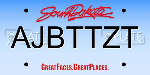 AJBTTZT South Dakota License Plate