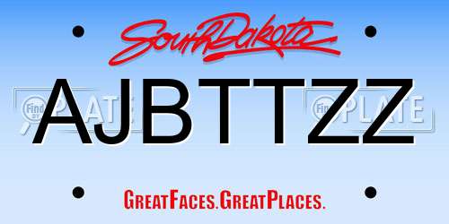 AJBTTZZ South Dakota License Plate