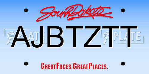 AJBTZTT South Dakota License Plate