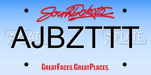 AJBZTTT South Dakota License Plate