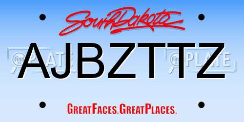 AJBZTTZ South Dakota License Plate