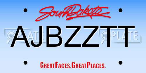AJBZZTT South Dakota License Plate