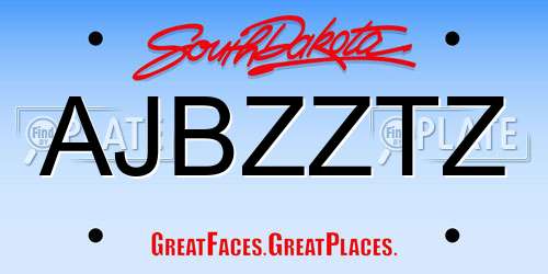 AJBZZTZ South Dakota License Plate