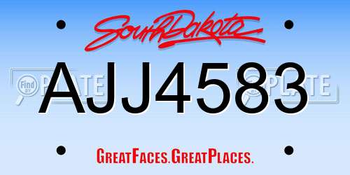 AJJ4583 South Dakota License Plate