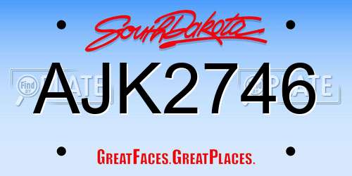 AJK2746 South Dakota License Plate