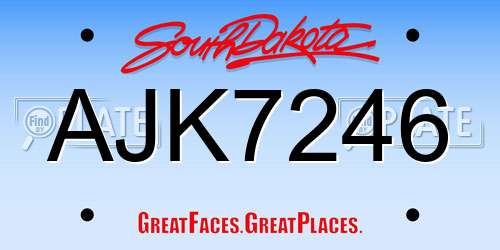 AJK7246 South Dakota License Plate