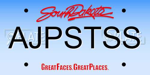 AJPSTSS South Dakota License Plate