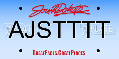 AJSTTTT South Dakota License Plate