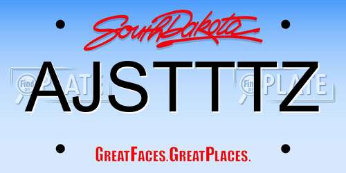AJSTTTZ South Dakota License Plate