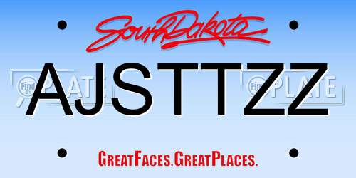 AJSTTZZ South Dakota License Plate