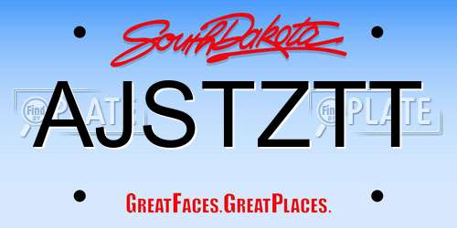 AJSTZTT South Dakota License Plate