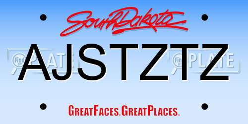 AJSTZTZ South Dakota License Plate