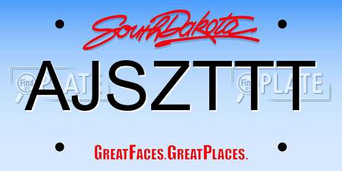 AJSZTTT South Dakota License Plate