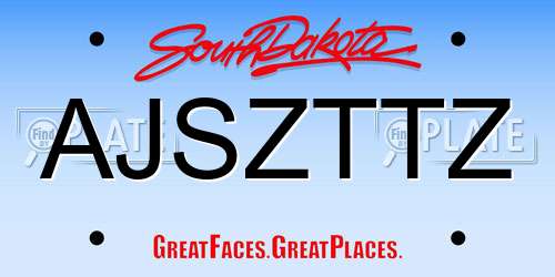 AJSZTTZ South Dakota License Plate