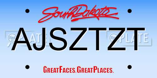 AJSZTZT South Dakota License Plate
