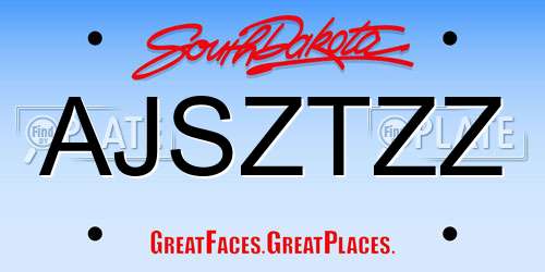 AJSZTZZ South Dakota License Plate