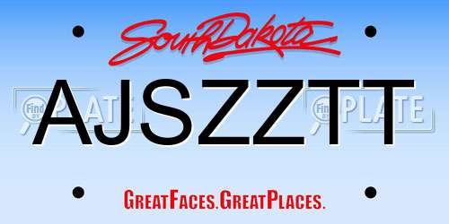 AJSZZTT South Dakota License Plate