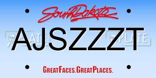 AJSZZZT South Dakota License Plate