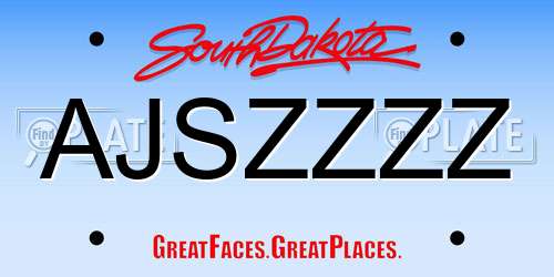 AJSZZZZ South Dakota License Plate