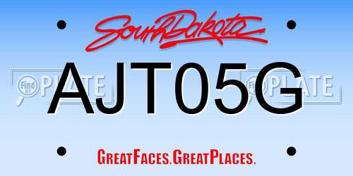 AJT05G South Dakota License Plate