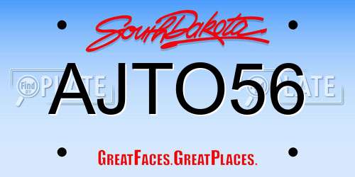 AJTO56 South Dakota License Plate