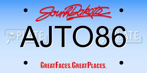 AJTO86 South Dakota License Plate