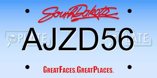 AJZD56 South Dakota License Plate