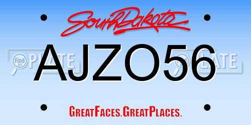 AJZO56 South Dakota License Plate