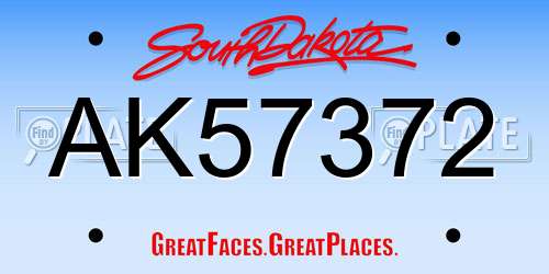 AK57372 South Dakota License Plate