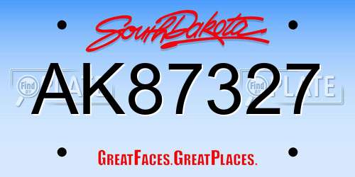 AK87327 South Dakota License Plate